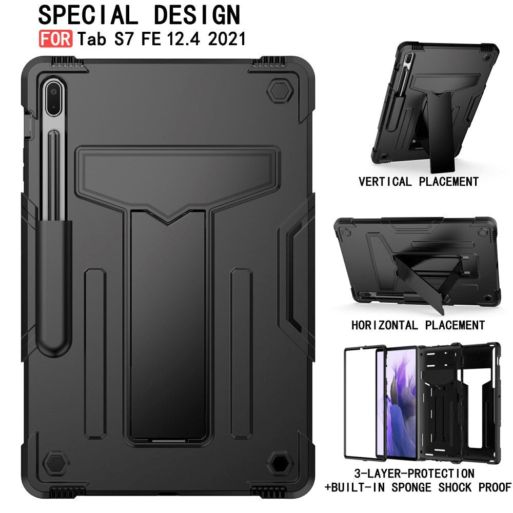 Samsung Galaxy Tab S7 Fe Tough Case m. Stativfunktion - Svart