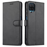 EIDERWOOD Samsung Galaxy A12 Konstläder Flip Fodral m. Korthållare & Ställfunktion - Svart
