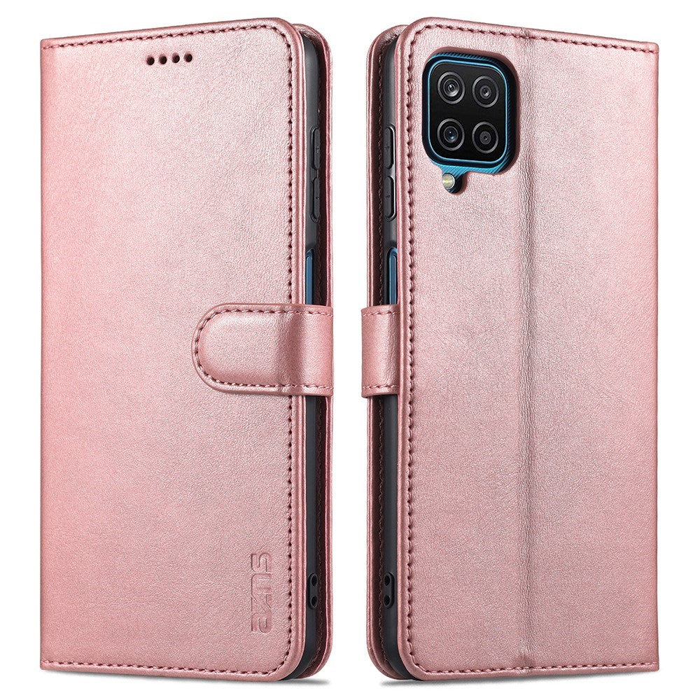 EIDERWOOD Samsung Galaxy A12 Konstläder Flip Fodral m. Korthållare & Ställfunktion - Rose Gold