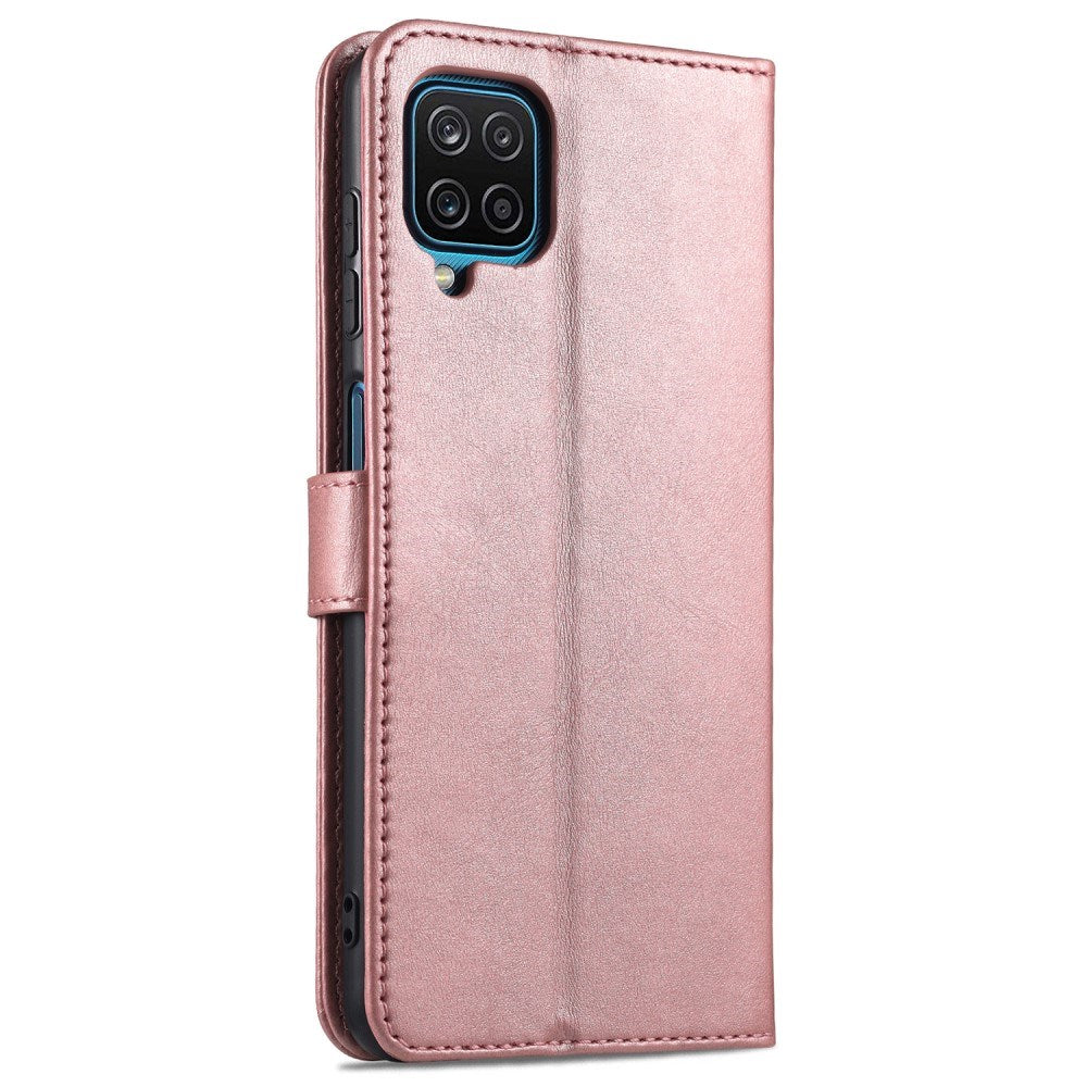 EIDERWOOD Samsung Galaxy A12 Konstläder Flip Fodral m. Korthållare & Ställfunktion - Rose Gold