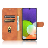 EIDERWOOD Samsung Galaxy A22 (4G) Konstläder Flip Fodral m. Korthållare & Ställfunktion - Brun
