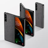 Samsung Galaxy Z Fold3 5G kolfiberLäderfodral - Svart