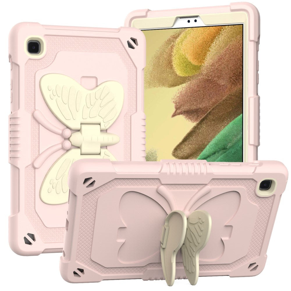 Samsung Galaxy Tab A7 Lite Kids Case - Butterfly Stativfunktion Case - Pink & Grey