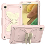 Samsung Galaxy Tab A7 Lite Kids Case - Butterfly Stativfunktion Case - Pink & Grey