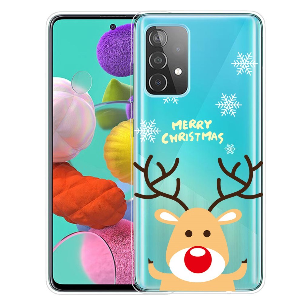 Samsung Galaxy A72 5G / 4G flexibel plast Skal med Jul-tema - God jul - Rudolf