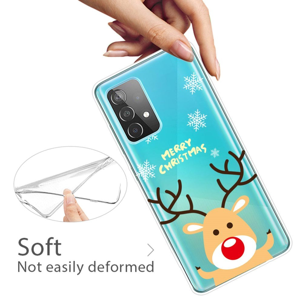 Samsung Galaxy A72 5G / 4G flexibel plast Skal med Jul-tema - God jul - Rudolf