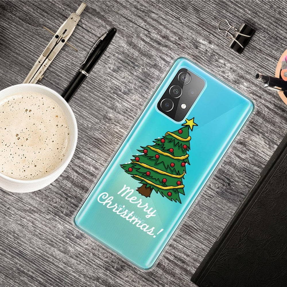 Samsung Galaxy A72 5G / 4G Flexibel plast Skal med Jul-tema - God jul - julgran