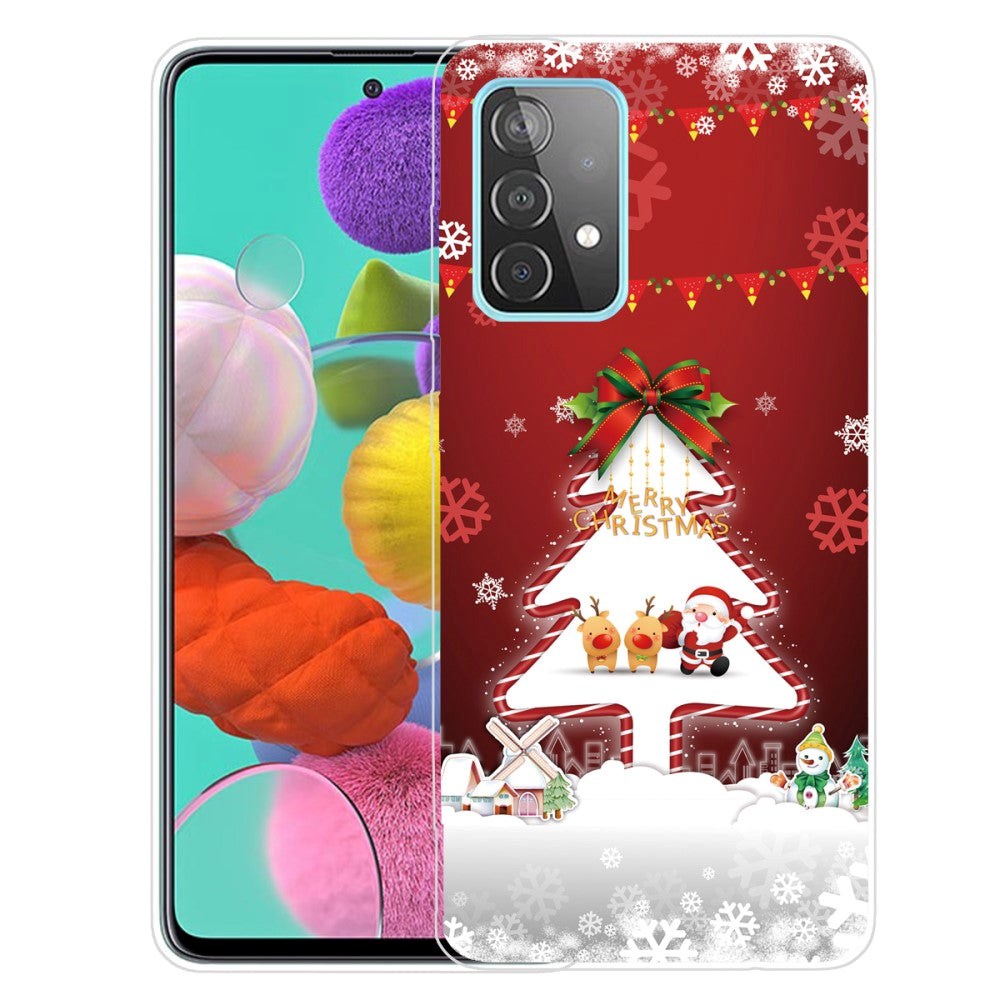 Samsung Galaxy A32 (4G) Flexibel plast Skal med Jul-tema - God jul - julgran & snöflinga