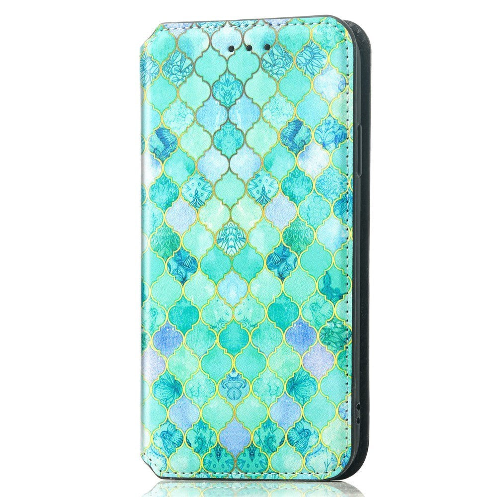 Samsung Galaxy A32 (4G) Caseneo Leather Wallet Case & Colorful Print - Emerald