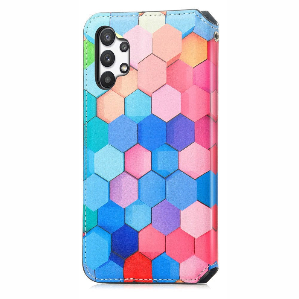 Samsung Galaxy A32 (4G) Caseneo Leather Wallet Case & Colorful Print - Färgglada fält