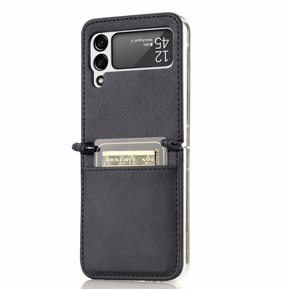 EIDERWOOD Samsung Galaxy Z Flip3 (5G) Konstläder Skal - Korthållare - Svart