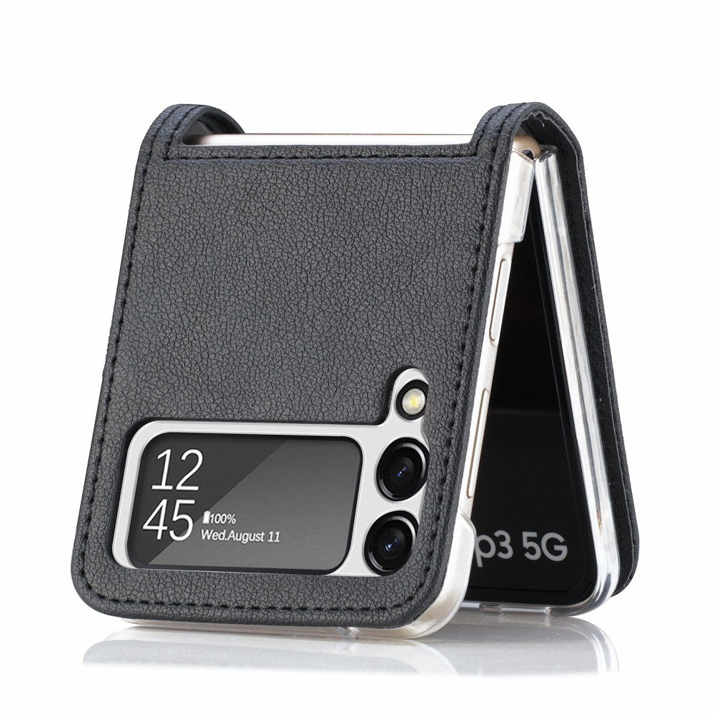 EIDERWOOD Samsung Galaxy Z Flip3 (5G) Konstläder Skal - Korthållare - Svart