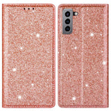 EIDERWOOD Samsung Galaxy S22+ (Plus) Konstläder Fodral med Plånbok & Stativ - Glitter - Rose Gold