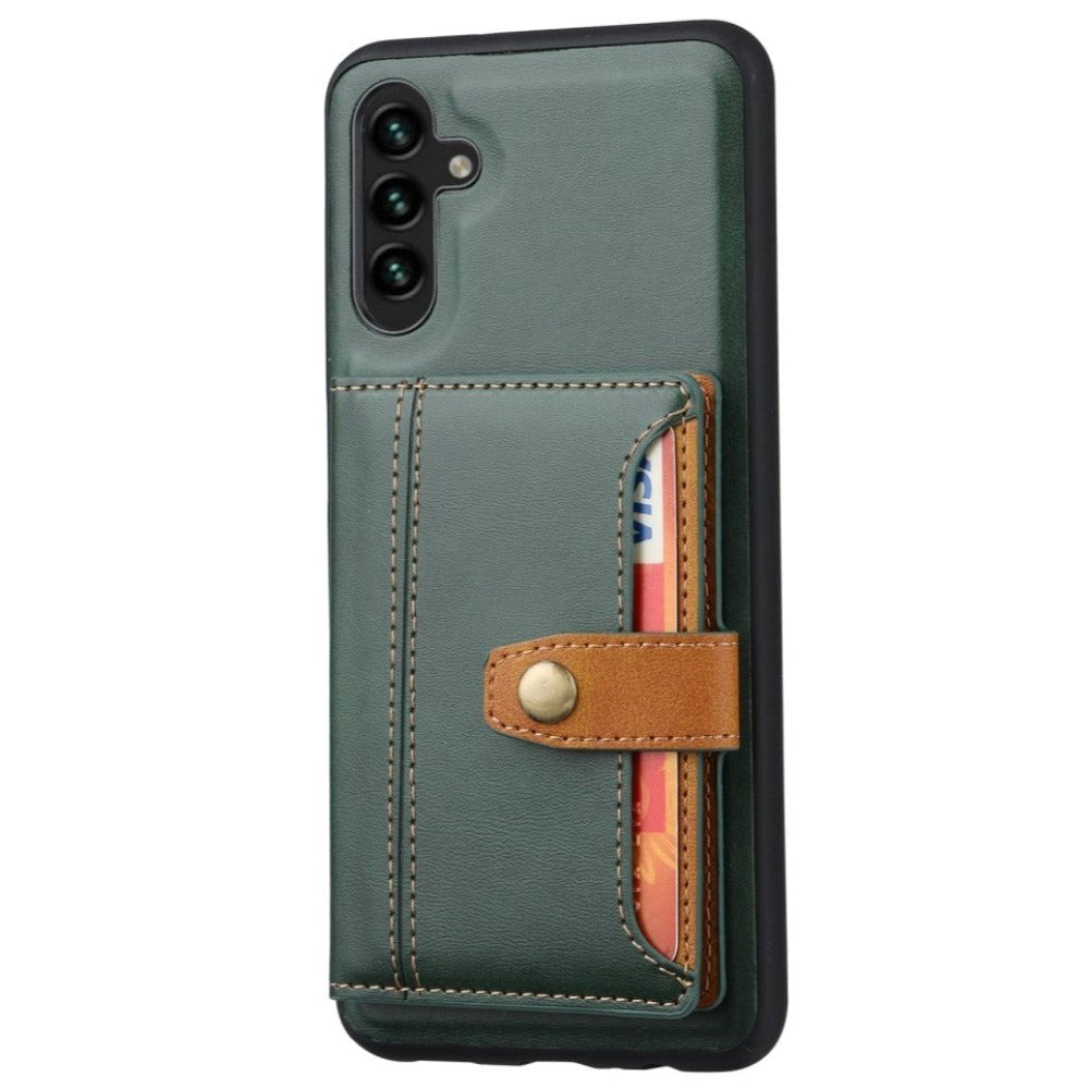 Samsung Galaxy A04s / A13 (5G) Hybrid Back Case m. Korthållare - Grönt