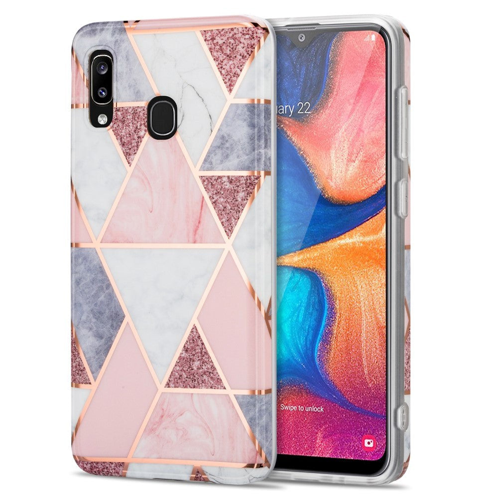 Samsung Galaxy A30 Flexibelt plastskal - rosa marmor