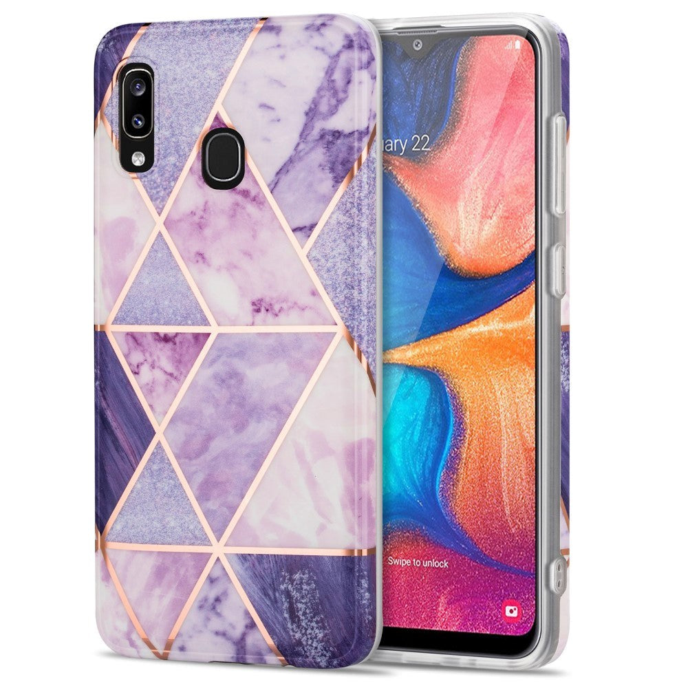 Samsung Galaxy A30 Flexibelt plastskal - lila marmor