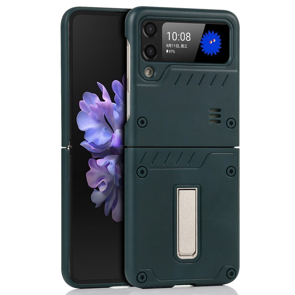 EIDERWOOD Samsung Galaxy Z Flip3 (5G) Hård Plast Skal m. Kickstand - Grön