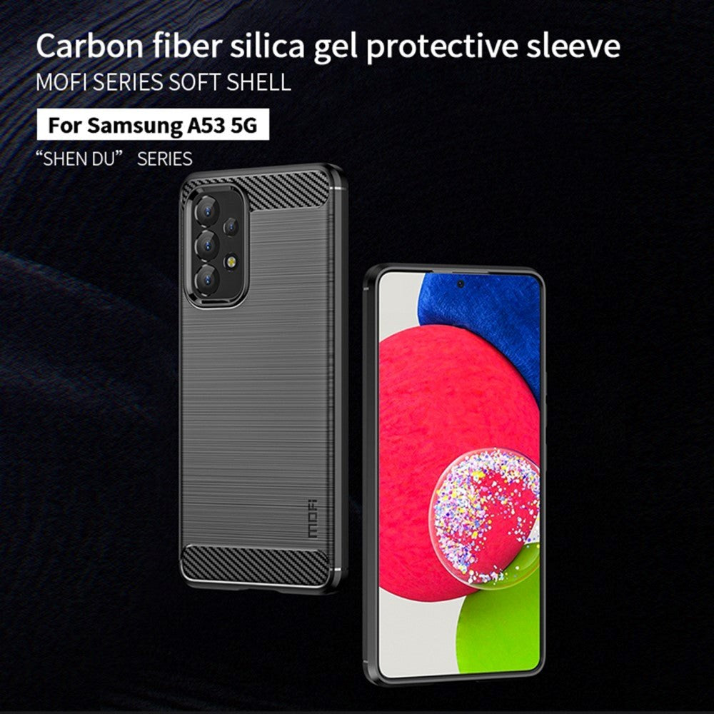 Samsung Galaxy A53 (5G) MOFI bryggt kolfiber flexibel plastskal - Svart