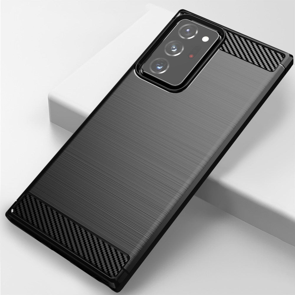 EIDERWOOD Samsung Galaxy Note 20 Ultra Brushed Carbon Fiber Flexibelt Plast Skal - Svart