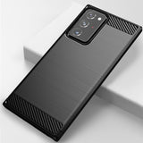 EIDERWOOD Samsung Galaxy Note 20 Ultra Brushed Carbon Fiber Flexibelt Plast Skal - Svart