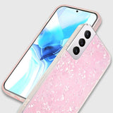 IPAKY Samsung Galaxy S21 FE Hybrid Skal med Pärleffekt - Rosa