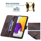 Samsung Galaxy A73 (5G) Binfen Soft Leather Wallet Case - Exteriör Magnet Flap - Brown