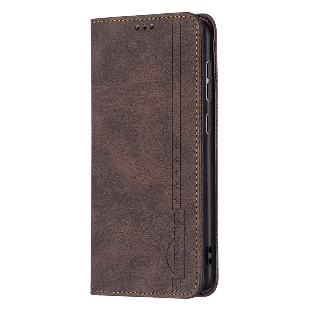 Samsung Galaxy A73 (5G) Binfen Soft Leather Wallet Case - Integrated Magnet - Brown