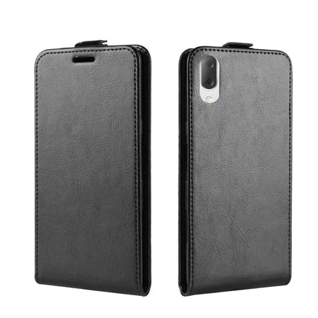 Sony Xperia L3 Leather Flip Case m. Korthållare Svart