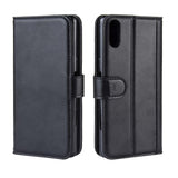 Sony Xperia L3 Leather Wallet Case - Svart