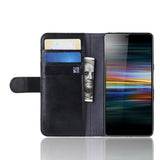 Sony Xperia L3 Leather Wallet Case - Svart