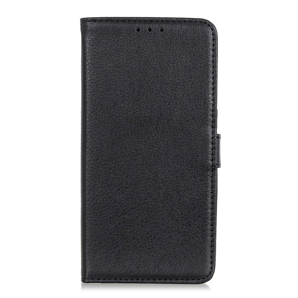 Sony Xperia L4 Litchi Texture Leather Stand Wallet Case - Svart