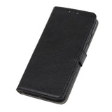 Sony Xperia L4 Litchi Texture Leather Stand Wallet Case - Svart