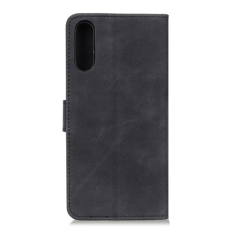 Sony Xperia L4 KHAZNEH Retro Leather Wallet Case - Svart