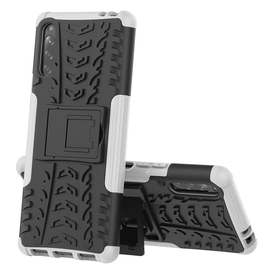 Sony Xperia L4 Cool Tire Tough Case m. Stand - Svart / Vitt