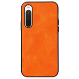 Sony Xperia 10 IV Hybrid Skal - Litchi-textur - Orange