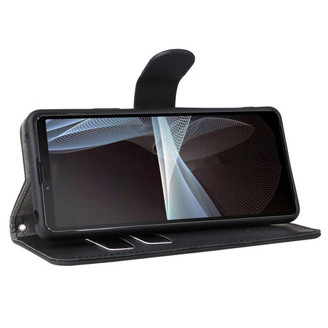 Sony Xperia 10 IV Mjukt Plånboksfodral Imitationsläder - Svart