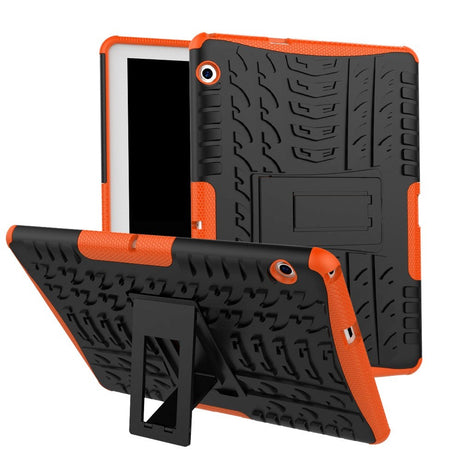 Huawei Mediapad T3 10 Tough Case - Slim 2 -in -1 Case - Black / Orange