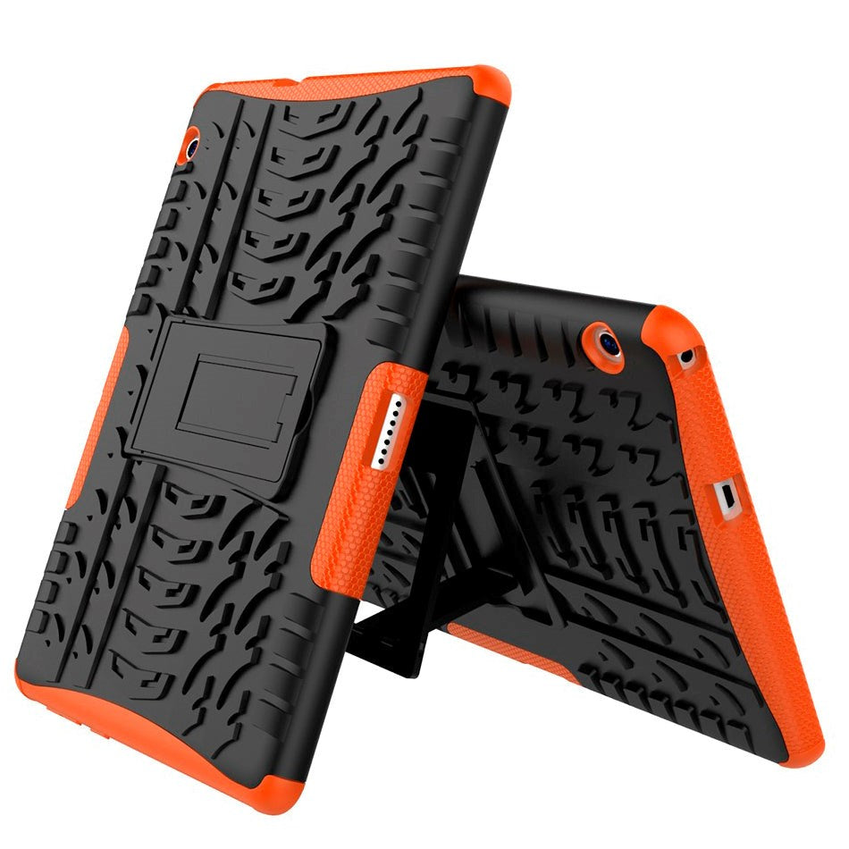 Huawei Mediapad T3 10 Tough Case - Slim 2 -in -1 Case - Black / Orange