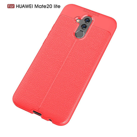 Huawei Mate 20 Lite Litchi Skal TPU - Röd