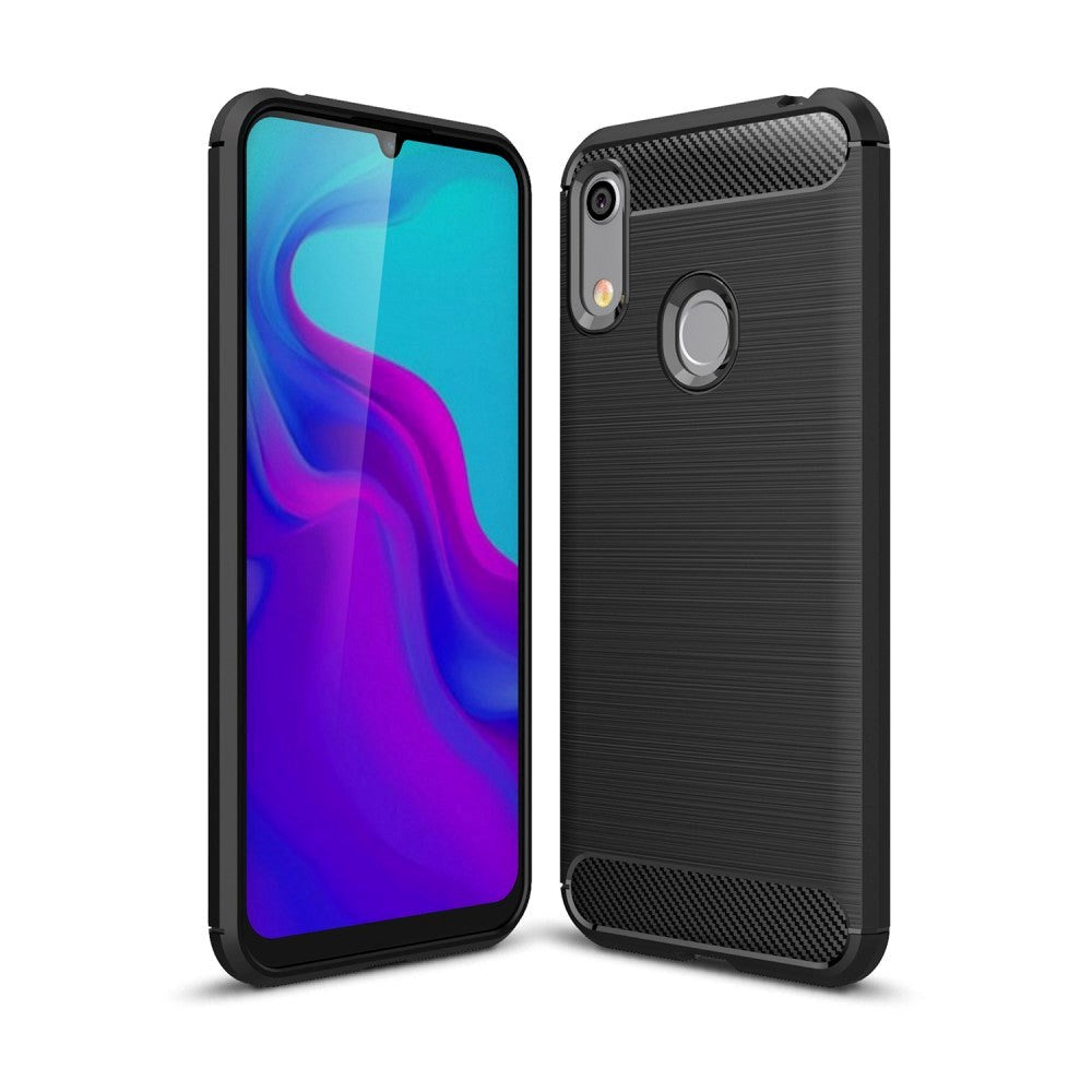 Huawei Y6 / Y6S (2019) Skal TPU Borstad Kolfiber - Svart