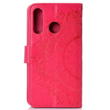 Huawei P30 Lite Leather Wallet Case - Mandala Pattern Red