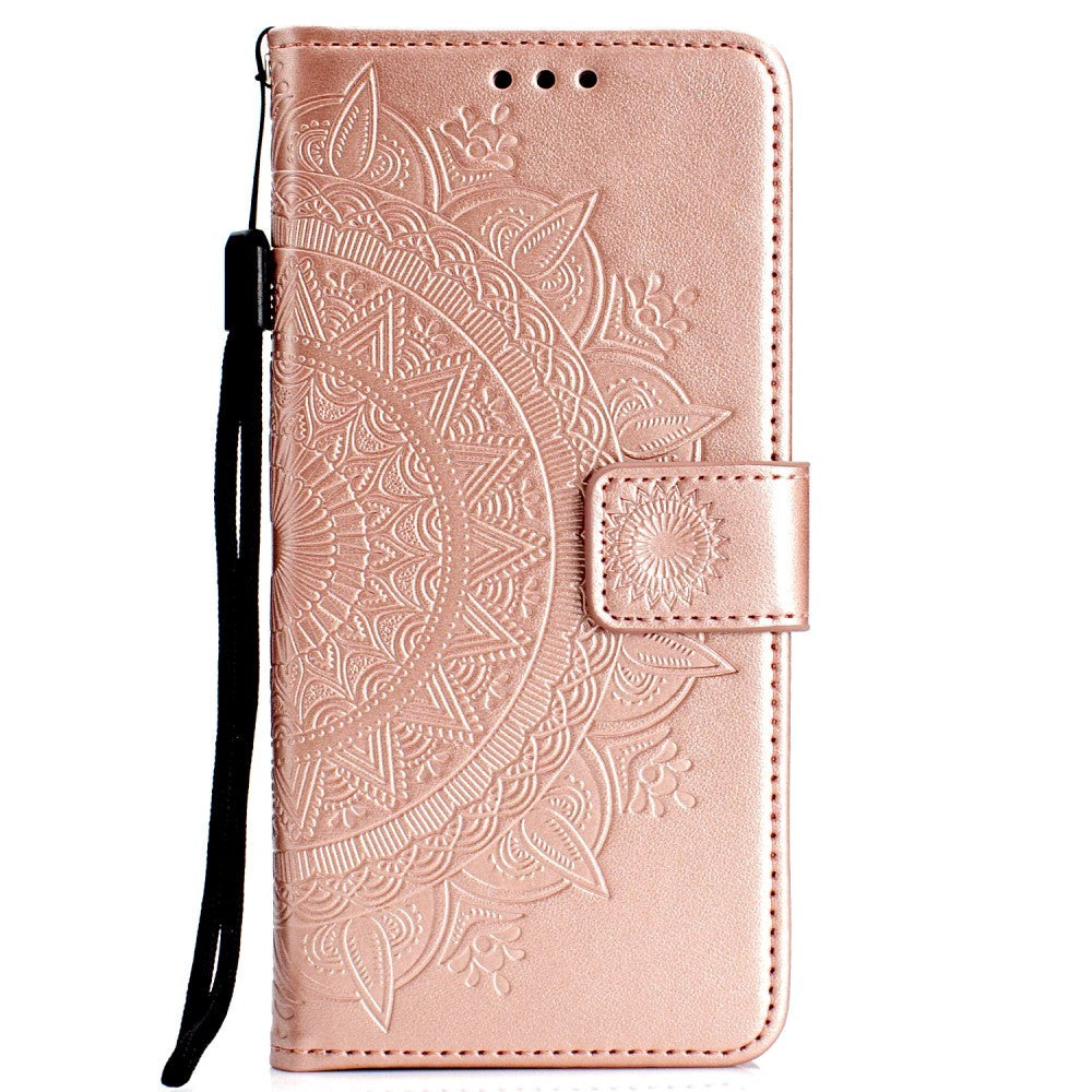 Huawei P30 Lite Leather Wallet Case - Mandala Mönster Rose Gold