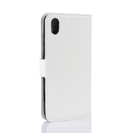 Huawei Y5 (2019) Litchi Leather Wallet Case - White