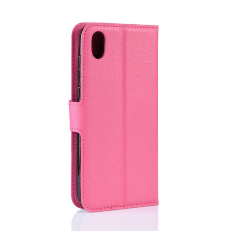 Huawei Y5 (2019) Litchi Leather Wallet Case - Pink