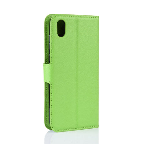 Huawei Y5 (2019) Litchi Leather Wallet Case - Green