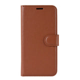 Huawei Y5 (2019) Litchi Leather Wallet Case - Brown