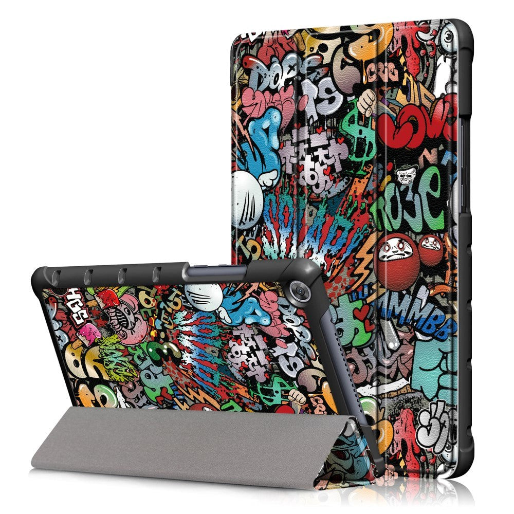 Huawei Mediapad M5 Lite 8 Läderfodral m. Folding & Standing - Cartoon Graffiti