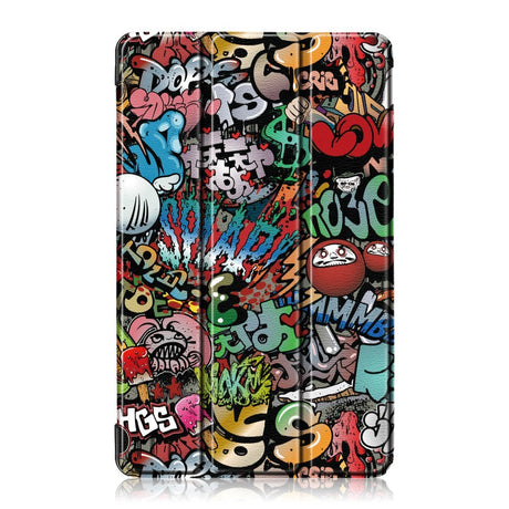 Huawei Mediapad M5 Lite 8 Läderfodral m. Folding & Standing - Cartoon Graffiti