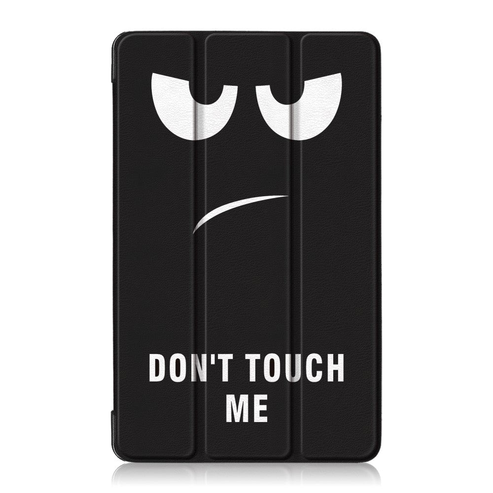 Huawei Mediapad M5 Lite 8 Läderfodral m. Fold & Stand Function - Angry Smiley "Don't Touch Me"