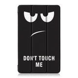 Huawei Mediapad M5 Lite 8 Läderfodral m. Fold & Stand Function - Angry Smiley "Don't Touch Me"